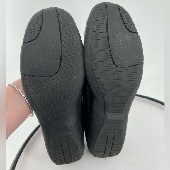 KELLY‎ & KATIE BLACK LEATHER FLATS PADDED SLIP ON, COMFORT AND STYLE - Picture 6 of 7